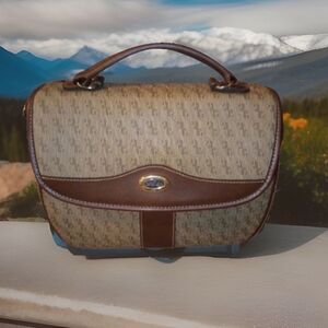 Carryland Women’s Two Tone Brown Beige Tote with Olive Green Lining Preppy Boho